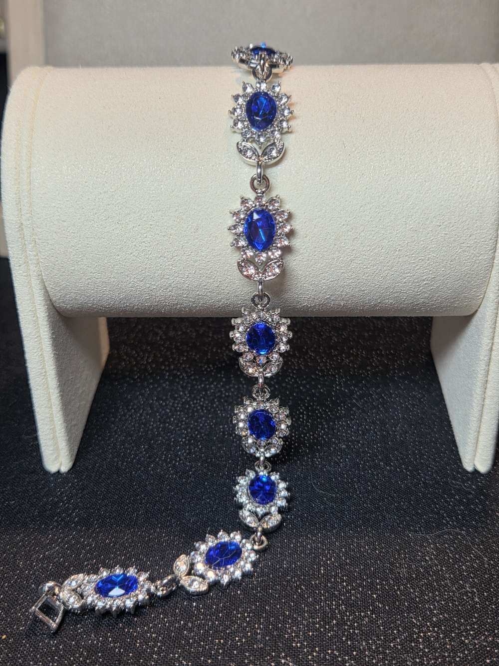 Blue Crystal Halo Bracelet